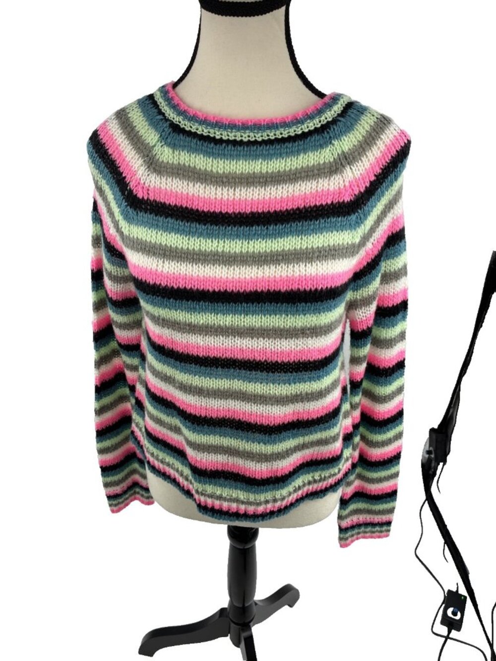 Arizona Jean Co Womens Sweater Striped Multicolor Crew Neck Lightweight Size S